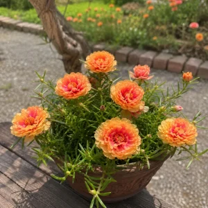 Sunset Glow Moss Rose Seeds - Portulaca grandiflora - Mixed Orange, Pink, Red, Yellow Blooms - Heat Tolerant Ground Cover Flower Seeds - 30 Seeds - Image 4