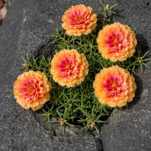Sunset Glow Moss Rose Seeds - Portulaca grandiflora - Mixed Orange, Pink, Red, Yellow Blooms - Heat Tolerant Ground Cover Flower Seeds - 30 Seeds - Image 9