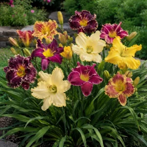Toothy Daylily Mix Seeds - Hemerocallis hybrida - Fringed Edged Blooms - 20 Seeds - Image 4